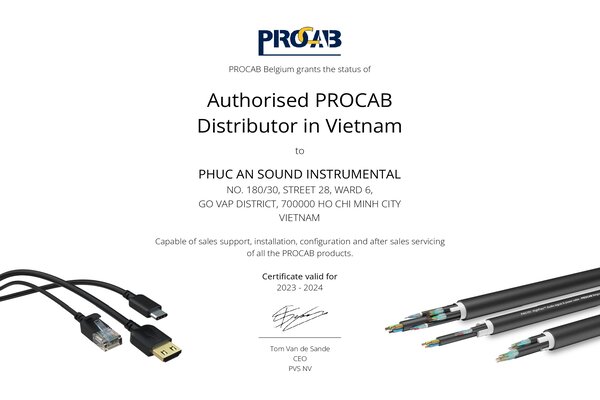 Đại Điện Phân Phối Chính Thức Procab Bỉ Tại Việt Nam- Phúc An Audio